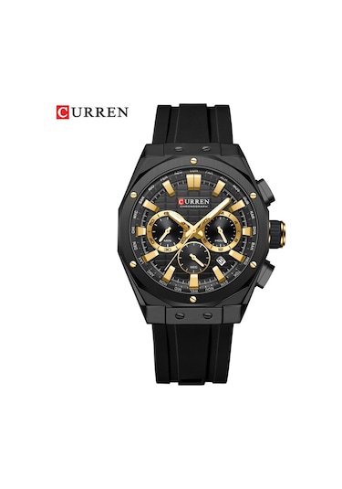 Curren 8462 Erkek Gri Analog Kuvars Silikon Spor Aydınlatmalı Saat Su Geçirmez Tarih Kol Saati Yeşil Diğer