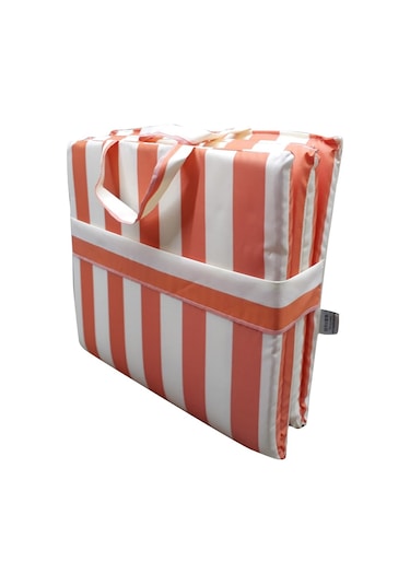 Mirzademarket Mirzade Plaj Minderi Çanta Katlanır Su Geçirmez-Turuncu/Krem