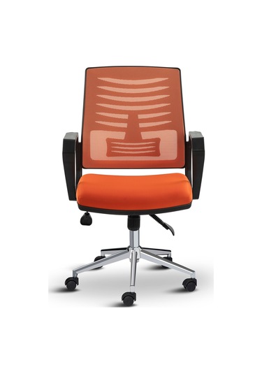 Asbir Mobilya Metis Metal Ayaklı Çalışma Koltuğu Ofis Sandalyesi Gri Kırmızı