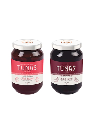 Tunas Reçel 1000 Gr Cam Vişne Ve Çilek 2 Li Set