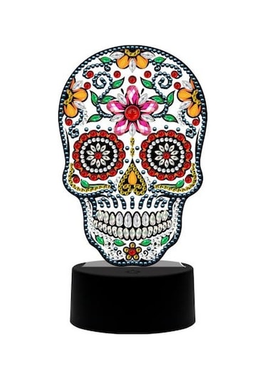 Siyah Led Elmas Boyama Lamba Seti Pille Çalışan Başucu Lambası 5d Elmas Boyama Sanatı El Sanatları Siyah