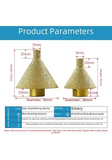 Tongxida Elmas M10 50mm Delme Aleti: Mermer, Granit, Çini İçin Kenar Taşıma, Pürüzsüz Sonuç