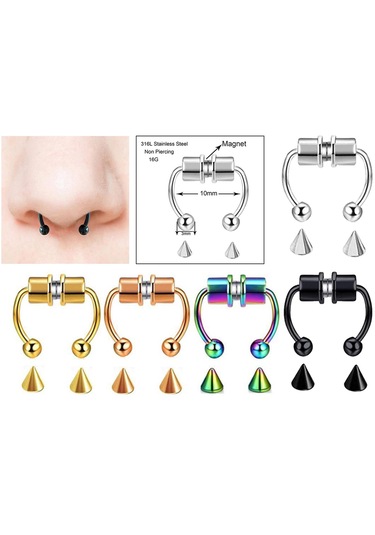 Suntek Paslanmaz Manyetik Yanlış Burun Gül-altın-1-takım Altın