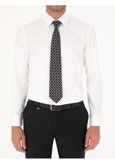 Cacharel Beyaz Slim Fit Pamuk Klasik Gömlek