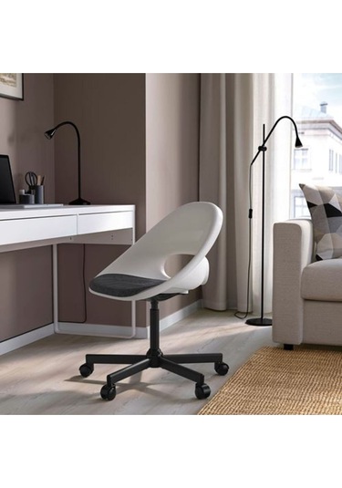 Loberget/malskar, Çalışma Sandalyesi, Beyaz-koyu Gri , Minderli