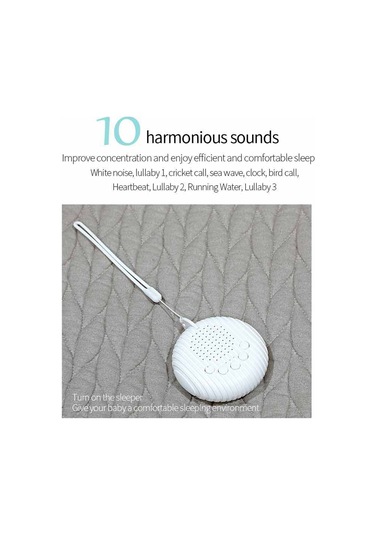 Teltree Taşınabilir Bebek Uyku Makinesi - 10 Rahatlatıcı Ses, Otomatik Gürültü Algılama Ve Şarjlı Pil İle Uzun Süreli Kullanım