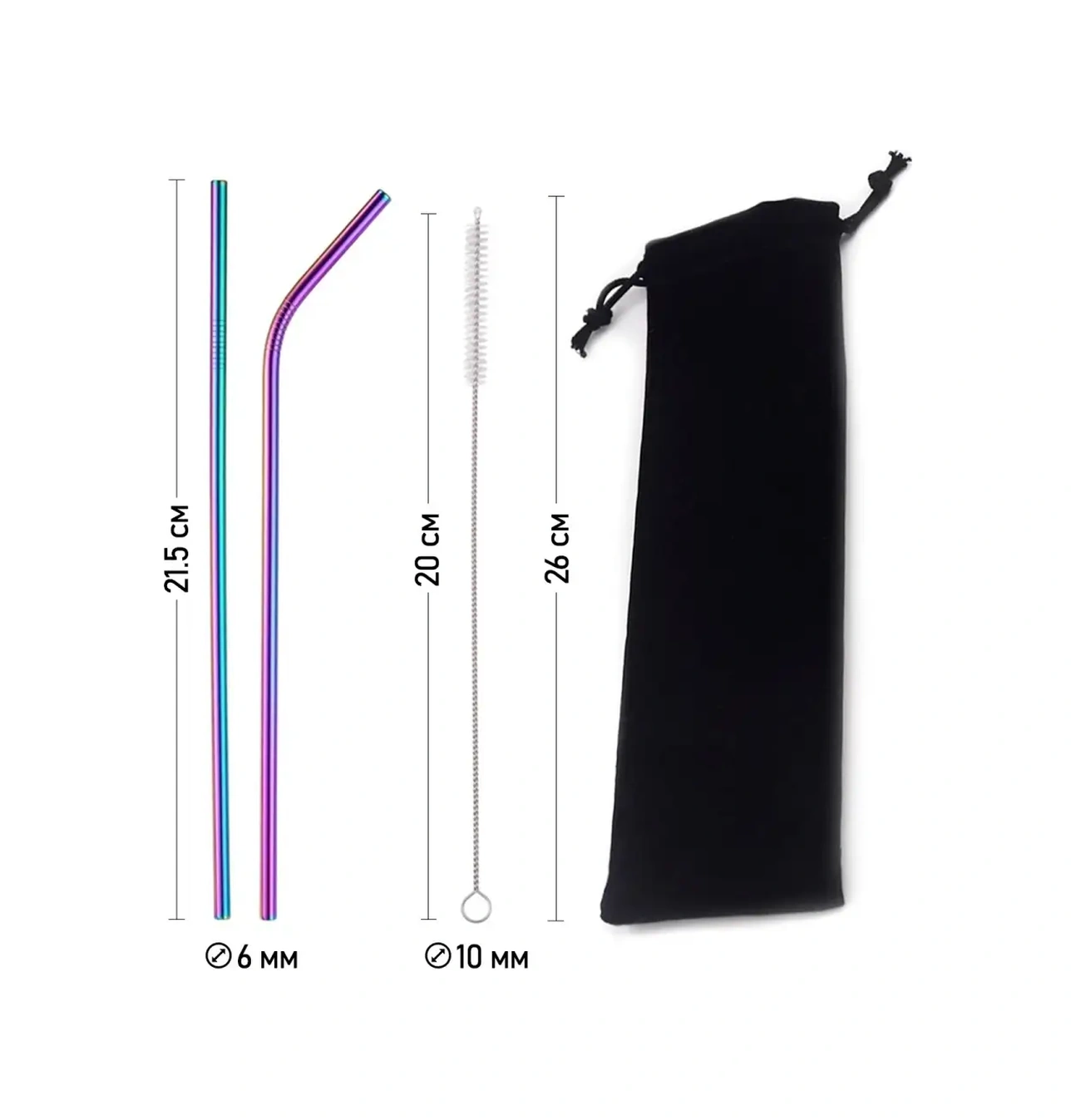 Black Drop İçecekler Ve Kokteyller İçin Yeniden Kullanılabilir Pipetler, 8 Adet 27413789