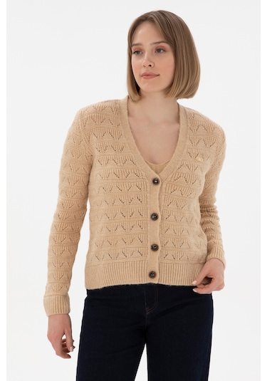 U.s. Polo Assn. Kadın Kum Hırka Triko 50293082-vr085 Kum