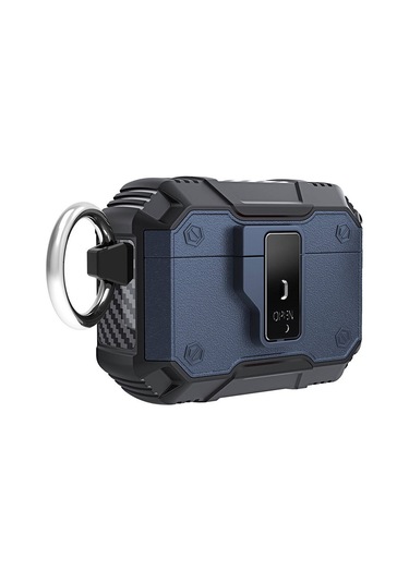 Air-pods Pro 2 Zore Airbag 35 Darbelere Karşı Dayanıklı Düğmeli Kılıf-mavi Mavi