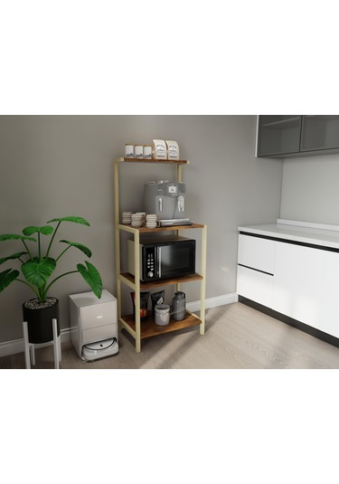 Sali Kahve Köşesi Çok Amaçlı Mutfak Mikrodalga Dolabı Amalfi Renk