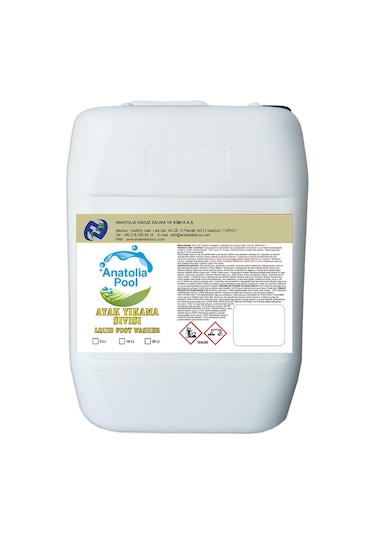 Ayak Yıkama Sıvısı 20 Lt Anatolıa Pool Liquid Foot Washer