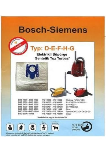 Bosch Uyumlu- Süpürge Torbası