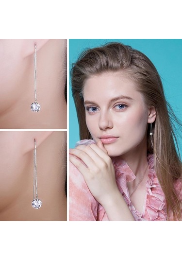 Jewelrypalace Kübik Zirkonya Küpe 925 Ayar Gümüş