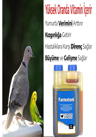 Munich Vet Farmatom Multi Vitamin Kanatlı Hayvan Vitamini 1 Litre - Kuşlar Için Vitamin