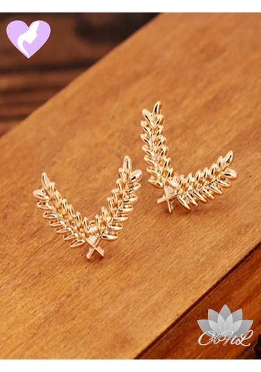 Olfil Dikenli Angutlar Minimalist Tarz Broş-mini Yapraklar 2 Adet Dal İnce Tasarım Minimalist 272619443 Altın Rengi