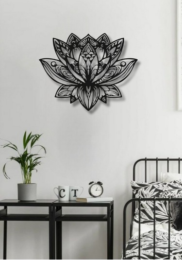 Mandala Lotus Çiçeği Metal Duvar Dekoru