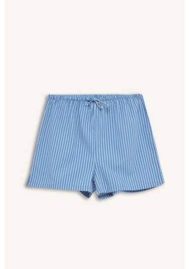 Defacto Fall İn Love Çizgili Kısa Boy Poplin 2li Şort Alt E2458ax24aube757 Mavi