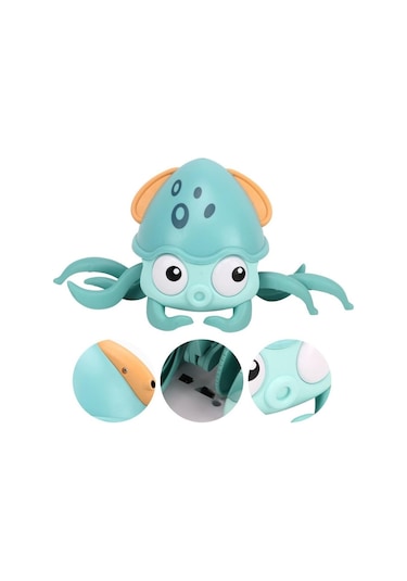 Sesli Işıklı Sensörlü Şarjlı Ahtapot Yürüme Arkadaşı Mavi Qc-2y Blue