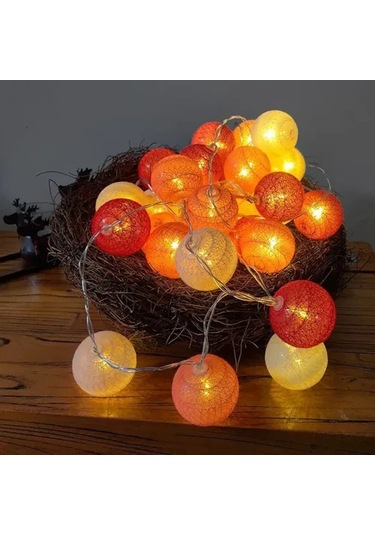 2m 10 Led Renkli Top Lamba Çok Renkli