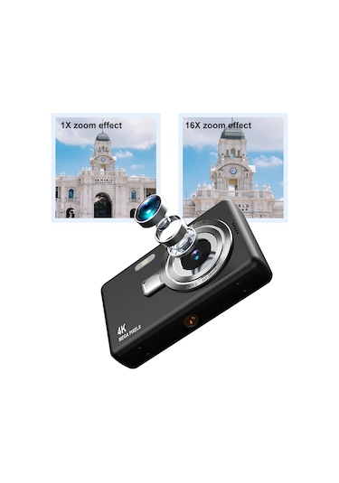 4k Dijital Kamera Vlogging Kamera İçin Kompakt Cep Kamera Vintage Dijital Seyahat Kamera