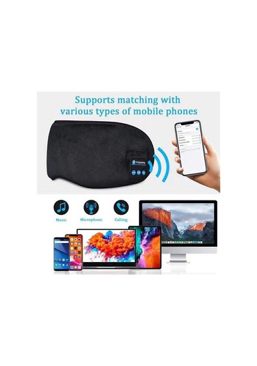 Mufunye Koyu Uyku Için Bluetooth 5.0 Göz Maskesi - Stereo Ses, Konuşma Fonksiyonu, Nemlendirici Kumaş, Gri Renk