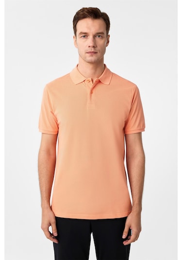 SÜVARİ Sütlü Kahve Slim Fit Armürlü Polo Yaka Tişört Sütlü Kahverengi