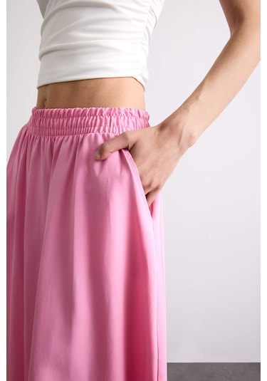 Defacto Esnek Belli Cepli Maxi Etek F7897ax25smpn113 Pembe