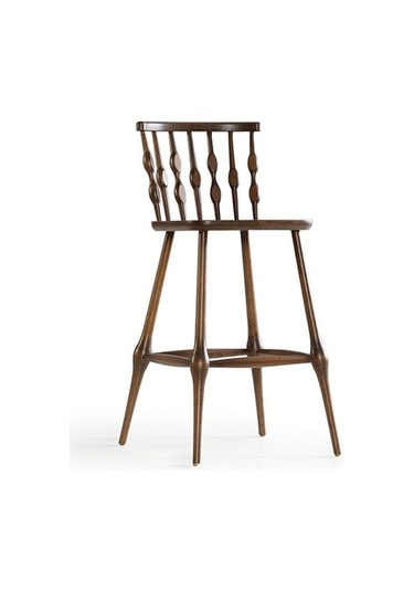 Natura Retro Ahşap Bar Sandalyesi Ceviz