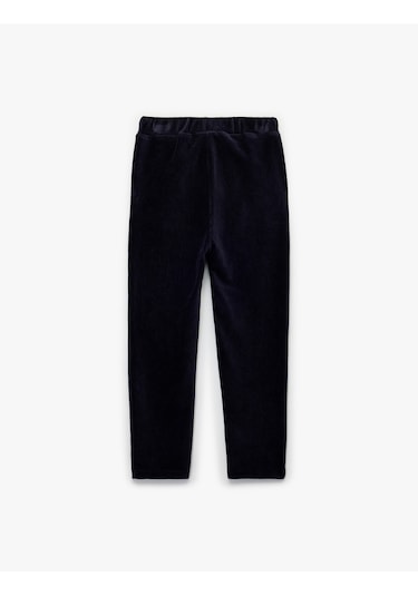 Koton Beli Bağlamalı Cep Detaylı Basic Kadife Pantolon Lacivert 6wmb40030tk Lacivert