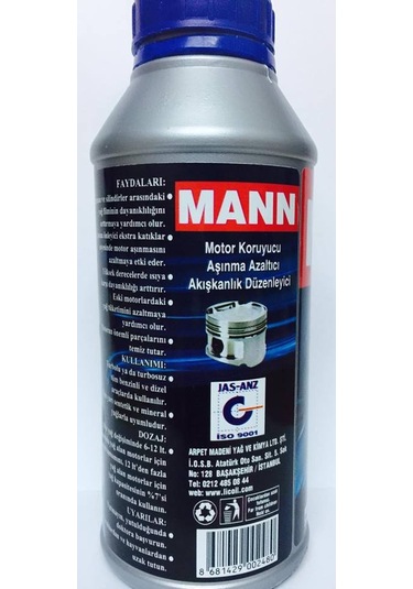 Mann Yağ Ve Duman Kesici Motor Aşınma Önleyici 400Ml