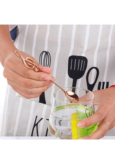 Honmex 304 Paslanmaz Çelik Gitar Desenli Kahve Kaşığı Müzik Stilinde Karıştırıcı Ve Servis Spoonu Gümüş Diğer