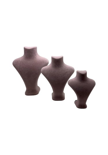 Yerli Üretim Süet Kumaş Pembe Renk Üç Boy Takı Mankeni Pembe