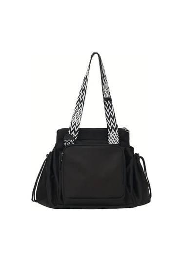 Hightower Siyah Renkli Çok Cepli Dayanıklı Seyahat Organizatörü - Ayarlanabilir Askılı Anneler İçin Pratik Çanta Siyah