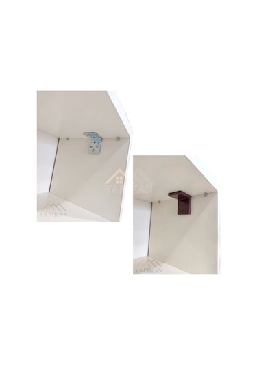 4 Ad. Dekoratif Kahve Kapaklı Ağır Dolap Duvar Sabitleme Aparatı - Mobilya Askı Elemanı