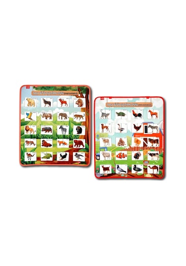 2 Set - 80 Parça Tox Evcil ve Vahşi Parça Birleştirme Oyunu Keçe