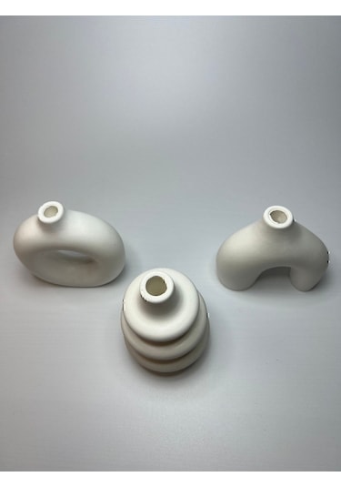 Minimal Vazo Set 3'lü Bohem Biblo Minyatür 3lü Vazo