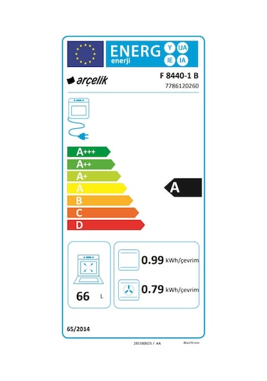 Arçelik F 8440-1 B 66 L Ocaklı Fırın Beyaz