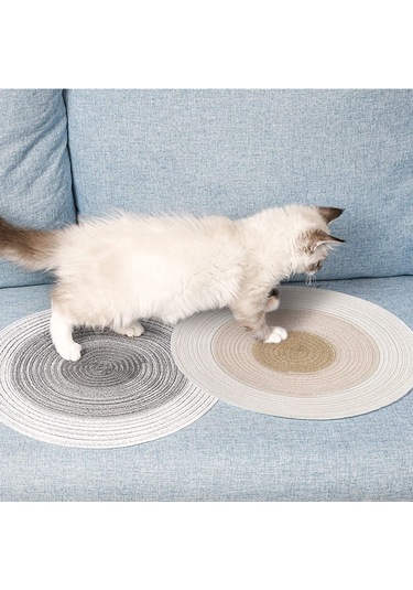 Shineyee Kedi Tırnak Taşlama Pedi - Doğal Pamuk İpi El Yapımı, Dayanıklı, Evde Kullanıma Uygun Gri