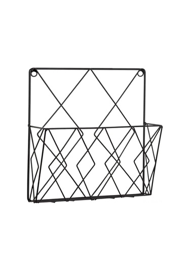 Symbee Siyah Demir Tel Duvar Kurulu Dergi Depolama Rafı - Gazete Ve Dosya Düzenleyici - Duvar Dekorasyonlu Depolama Ünitesi Siyah