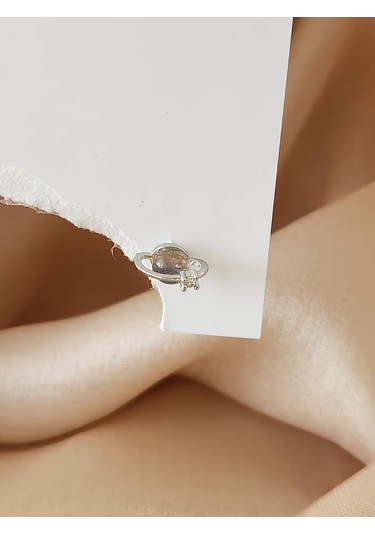 Eva Takı Store Gezegen Yıldız Model Kıkırdak Tragus Helix Piercing Gümüş Renk Küpe Gümüş