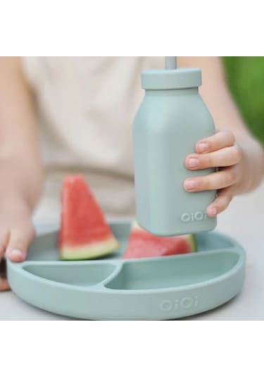 Oioi Şişe + Pipet 200ml River Green / Powder Grey