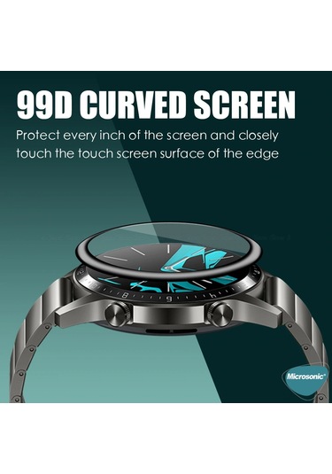 Microsonic Huawei Watch Ultimate Tam Kaplayan Nano Cam Ekran Koruyucu Siyah