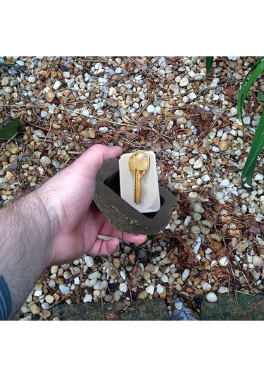 Kosona Dış Mekan Taş Desenli Gizli Anahtar Kutusu - Bahçe Ve Ev Cephesi Dekorasyonu İle Güvenli Anahtar Saklama