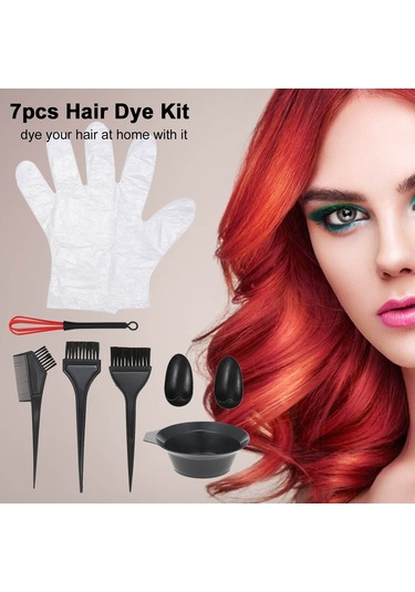 Reedark Ev Ve Salonda Kullanım İçin 7 Parça Saç Boyama Seti - Fırça 2 Adet , Tarak, Karıştırma Kase, Kulaklık, Eldiven Ve Karıştırıcı