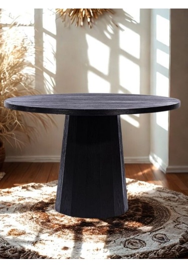 Odessa Ahşap Masa 120x120 Siyah