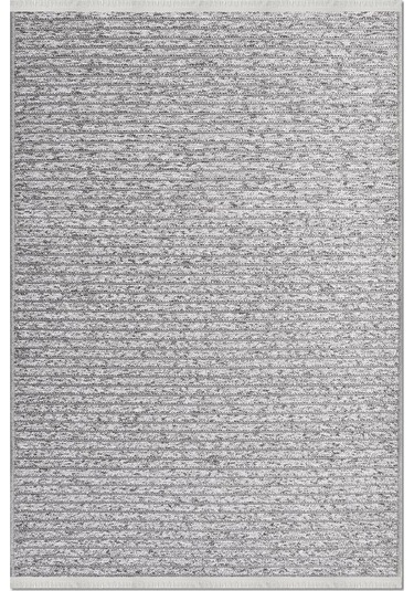 Lidya Bukle Gri Çizgili Halı Kaydırmaz, Kadife Hissi, Kolay Temizlik, Antibakteriyel, Modern Gri