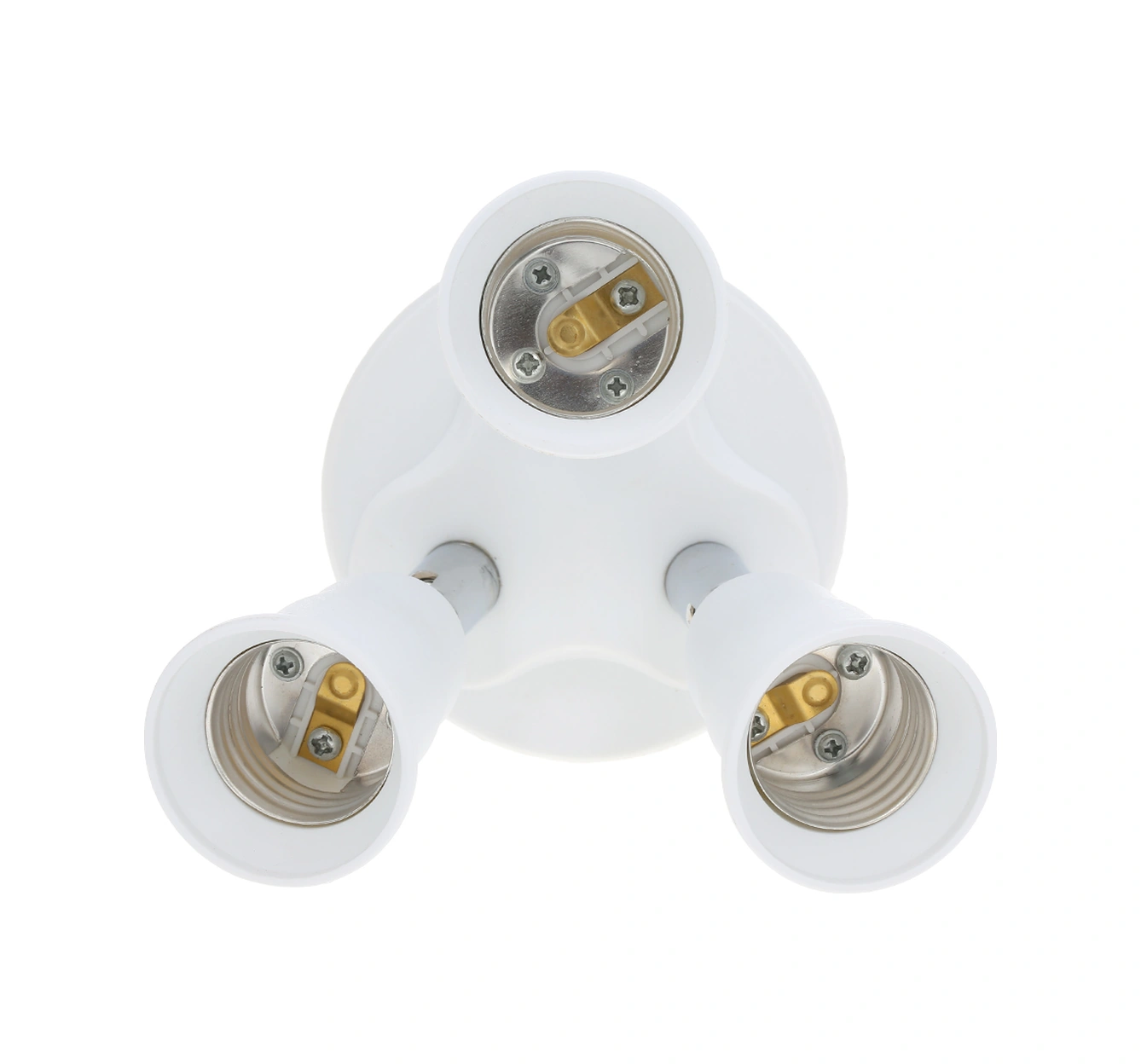 Yuntech01 E26/27 Beyaz Çevirme Bağı, 3'lü Çıkışlı, 180 Derece Dönebilen, Ateş Direnci Malzeme, 60w 3 Maksimum Güç Beyaz