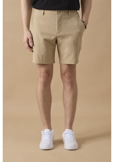 Braccas Erkek Bej Jogger Fit Şort Bej