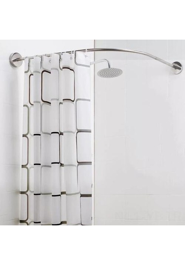 Yifomall Banyo İçin Delmezsiz Genişletilebilir Çelik Duş Çubuğu 80-100cm - Yarı-u Şekli, Kurulması Kolay, Çekirdekli Ve Dayanıklı Diğer
