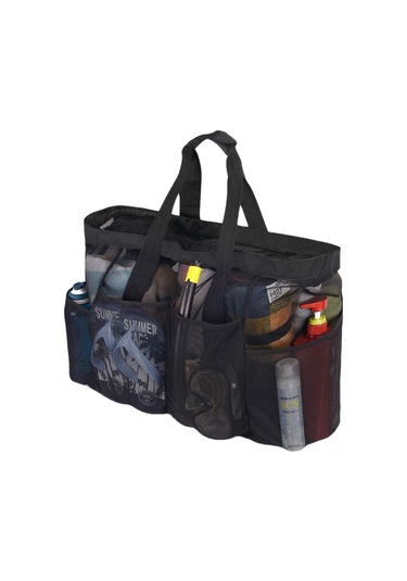 Suofeng Siyah Plaj Çantası 70x18x45 Cm - Fermuarlı Cep İle Oyuncak Ve Eşya Saklama Çantası - Dayanıklı Malzeme Diğer